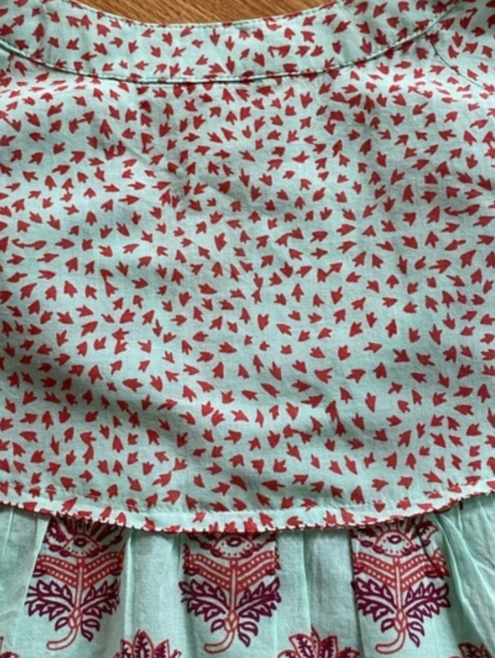 Sundance Rosalie Light Aqua Printed Button-Front Shirt - Picture 6 of 12